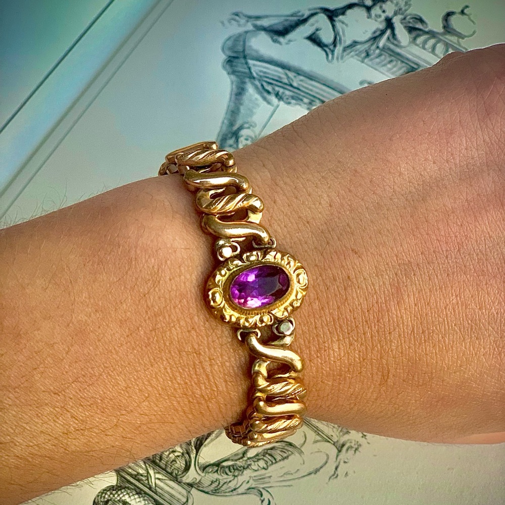 Speidel Phoenix Antique facet cut Expansion Bracelet - 1940’s heavy gold filled